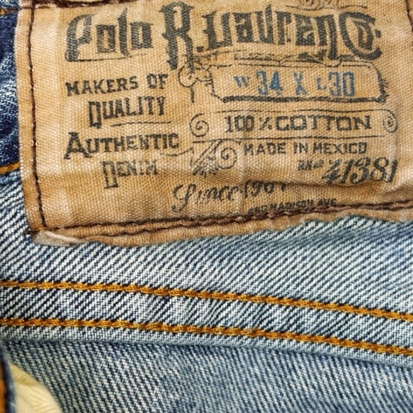 Polo Ralph Lauren Jeans Mens 34x30 Blue Denim 867 Classic Fit Medium Wash EUC - Picture 6 of 16